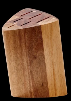 Best CASA Acacia Blocco Portacoltelli Per 5 Coltelli Naturale