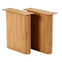 Outlet CASA Acacia Gambe A Listelle Set Di 2 Naturale