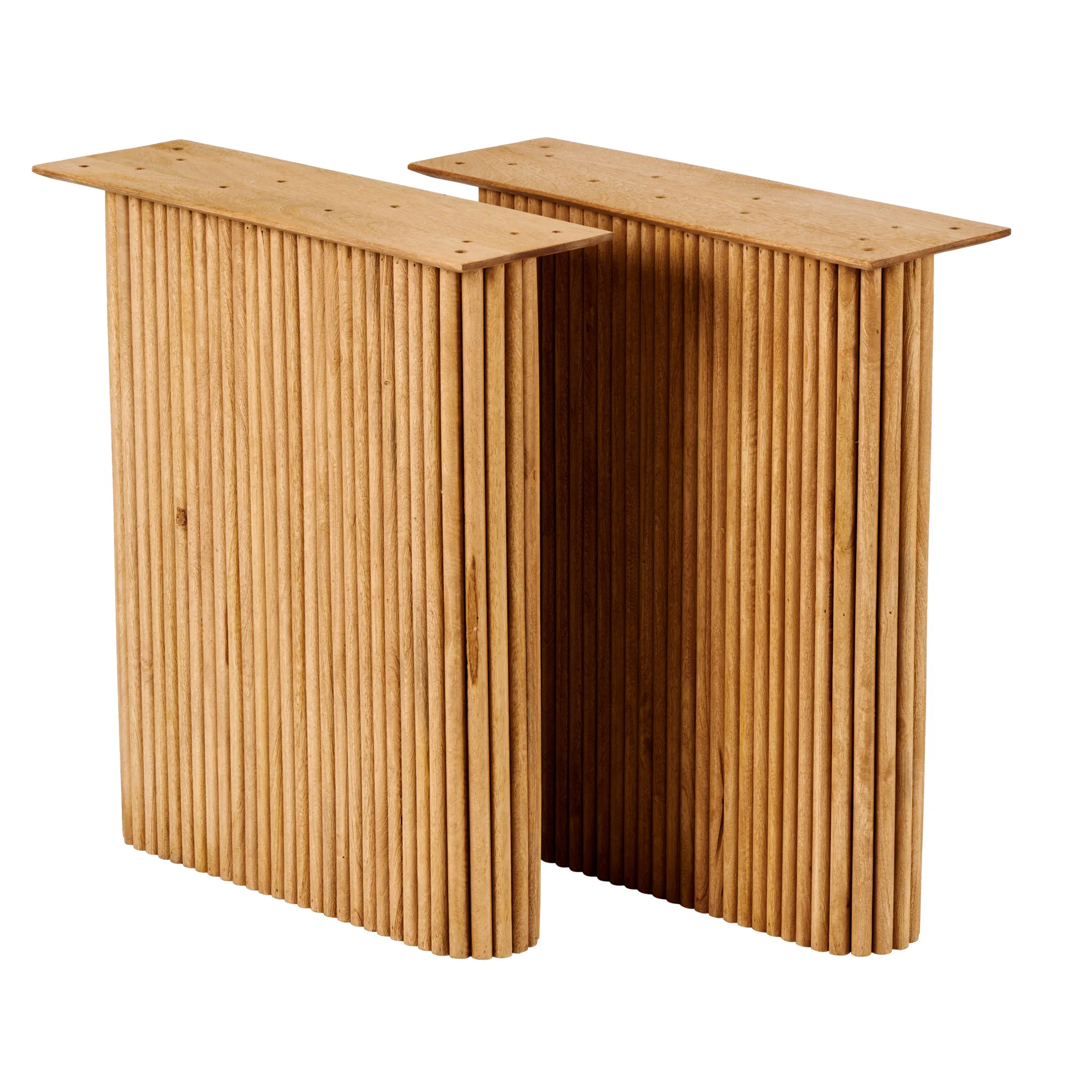 Outlet CASA Acacia Gambe A Listelle Set Di 2 Naturale
