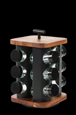 Sale CASA Acacia Lux Portaspezie Nero, Naturale