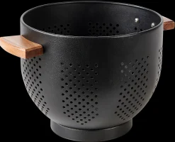 New CASA Acacia Lux Scolapasta Nero, Naturale