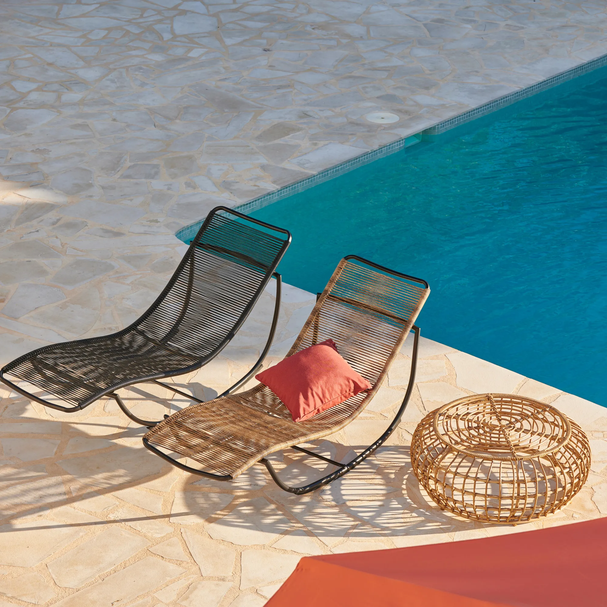 Clearance CASA Acapulco Sdraio A Dondolo Nero