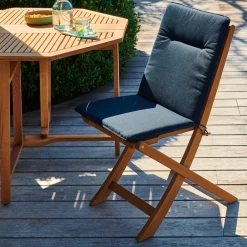 Clearance CASA Azur Cuscino Da Giardino Per Sedia Piegh Nero