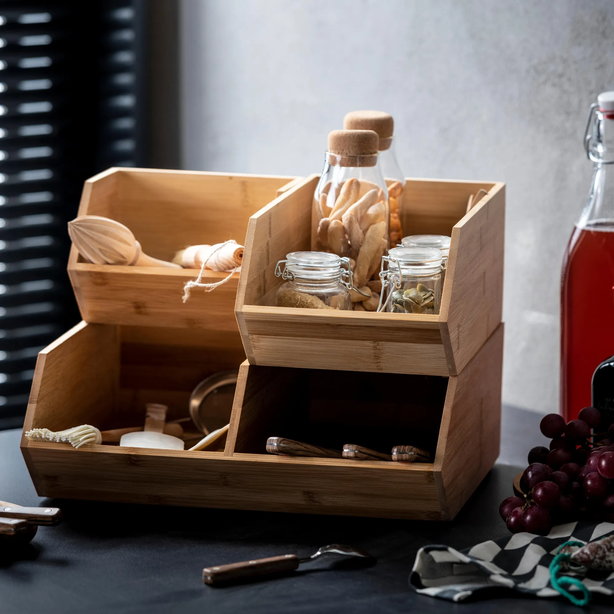 Outlet CASA Bamboo Organizzatore Impilabile Naturale