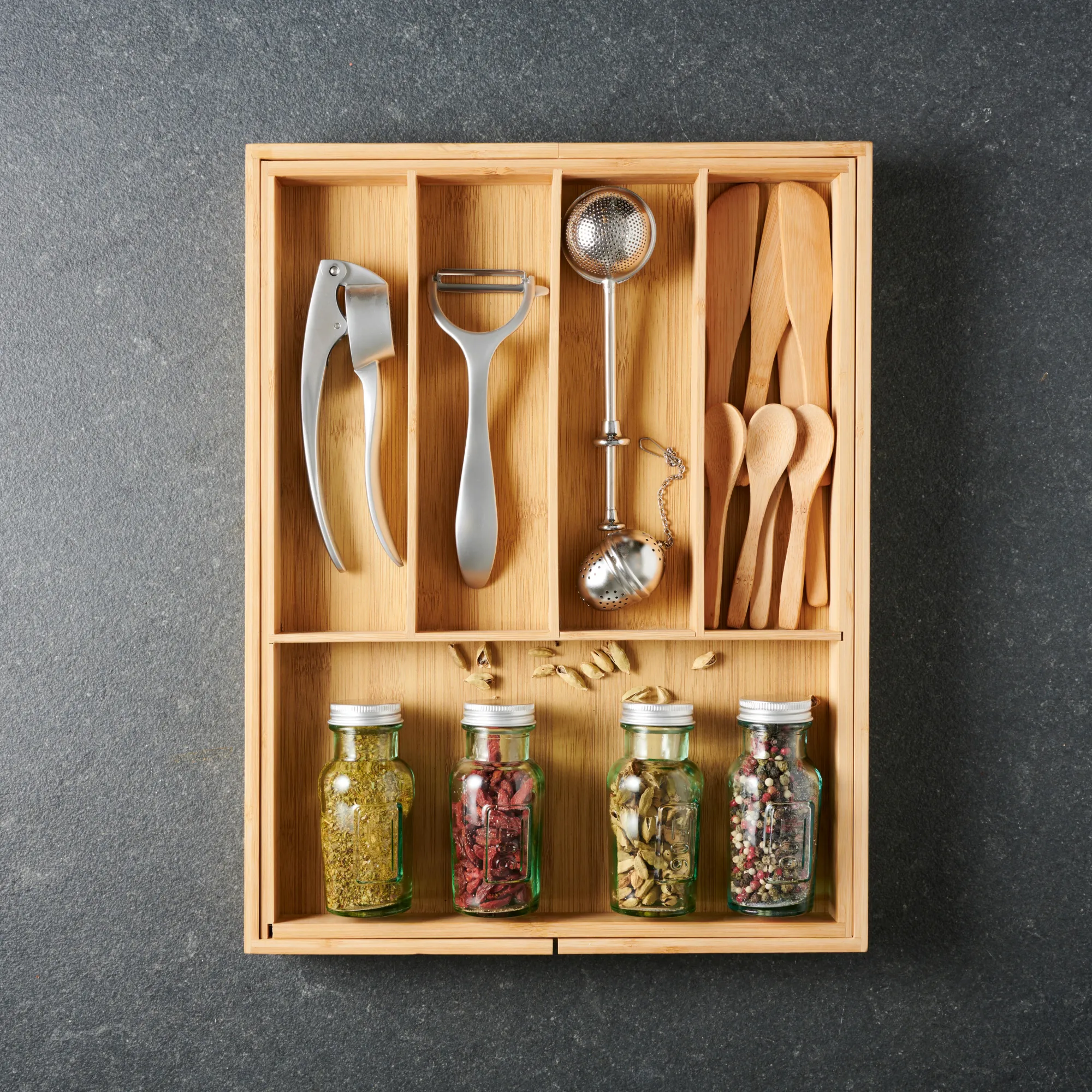 Discount CASA Bamboo Org. Per Cassetto Allungabile Naturale
