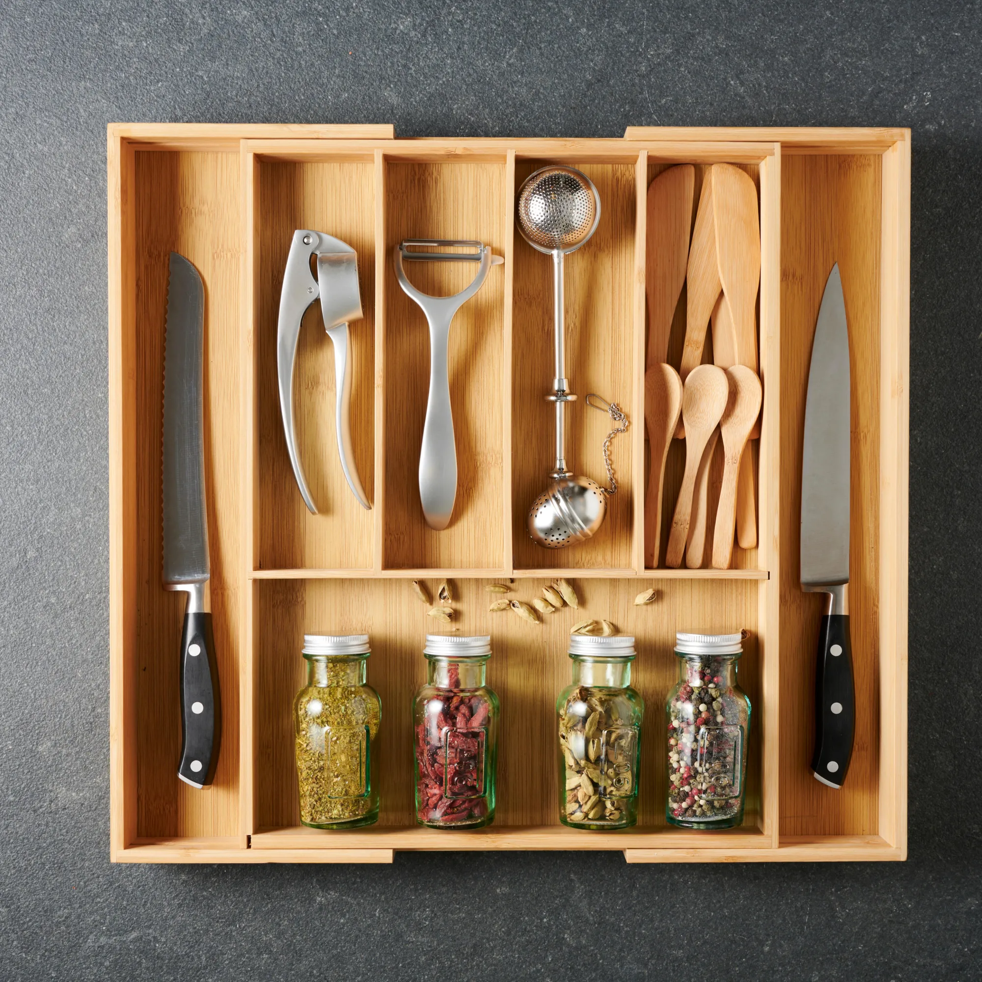 Discount CASA Bamboo Org. Per Cassetto Allungabile Naturale