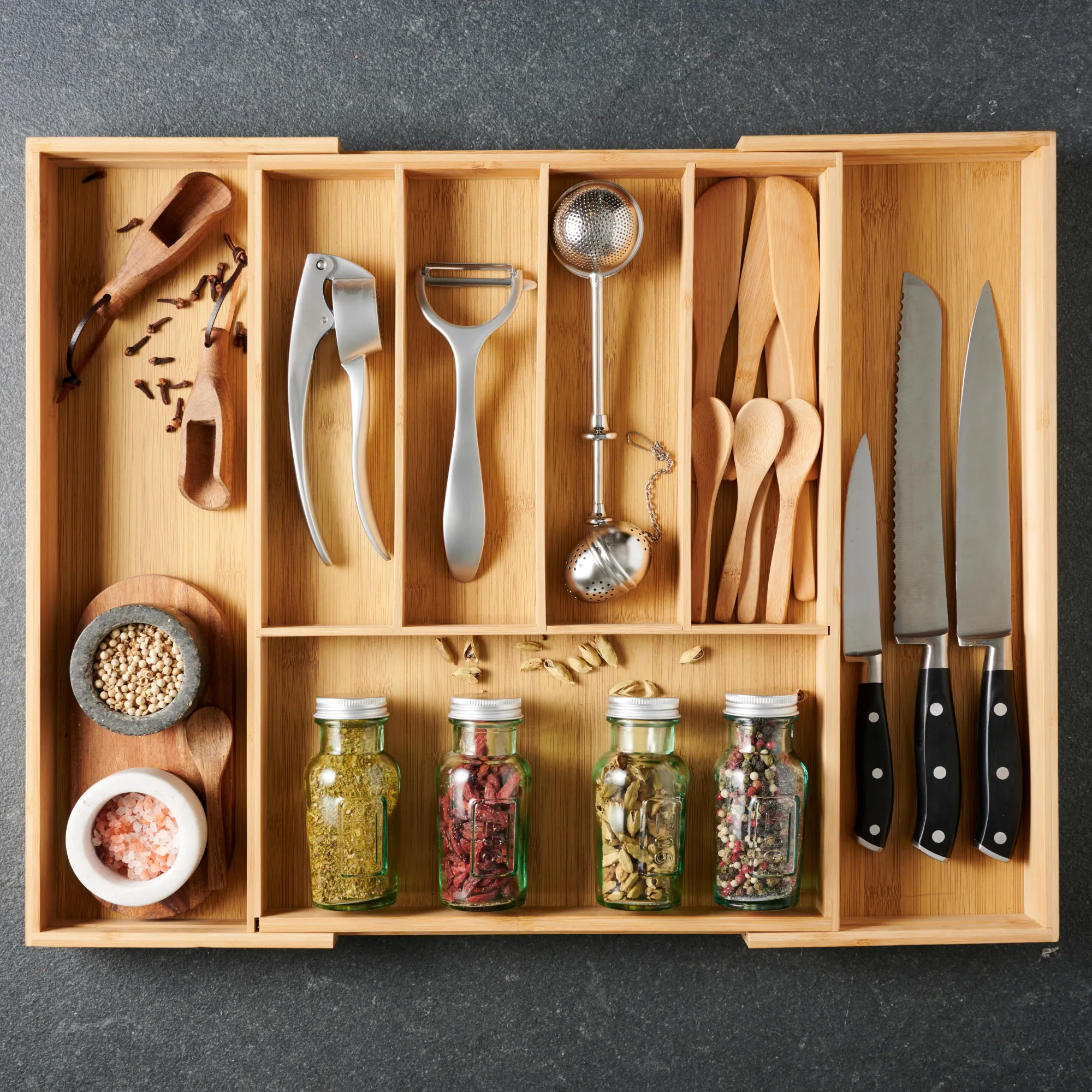 Discount CASA Bamboo Org. Per Cassetto Allungabile Naturale