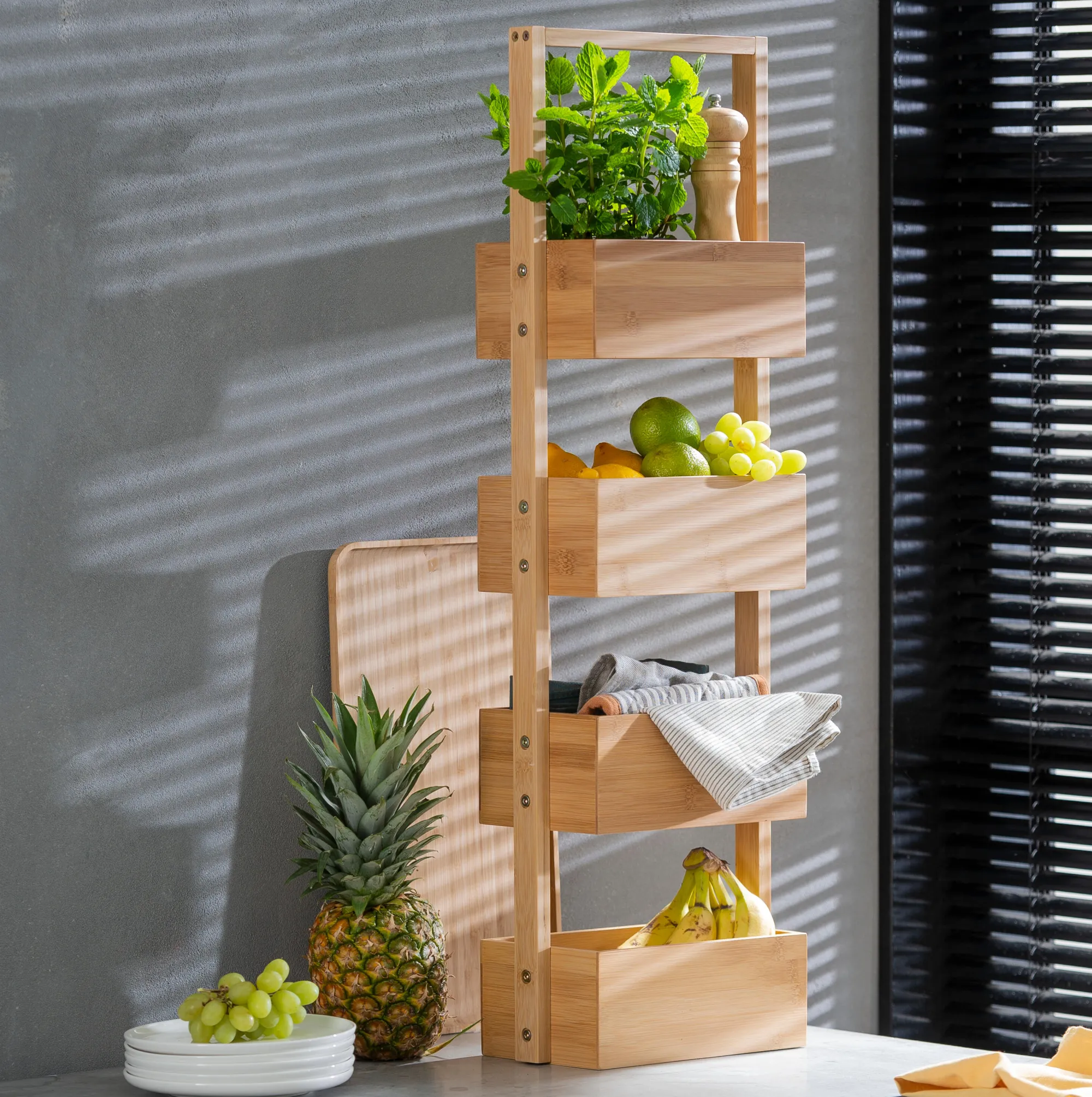 Online CASA Bamboo Scaffale Portatutto Naturale