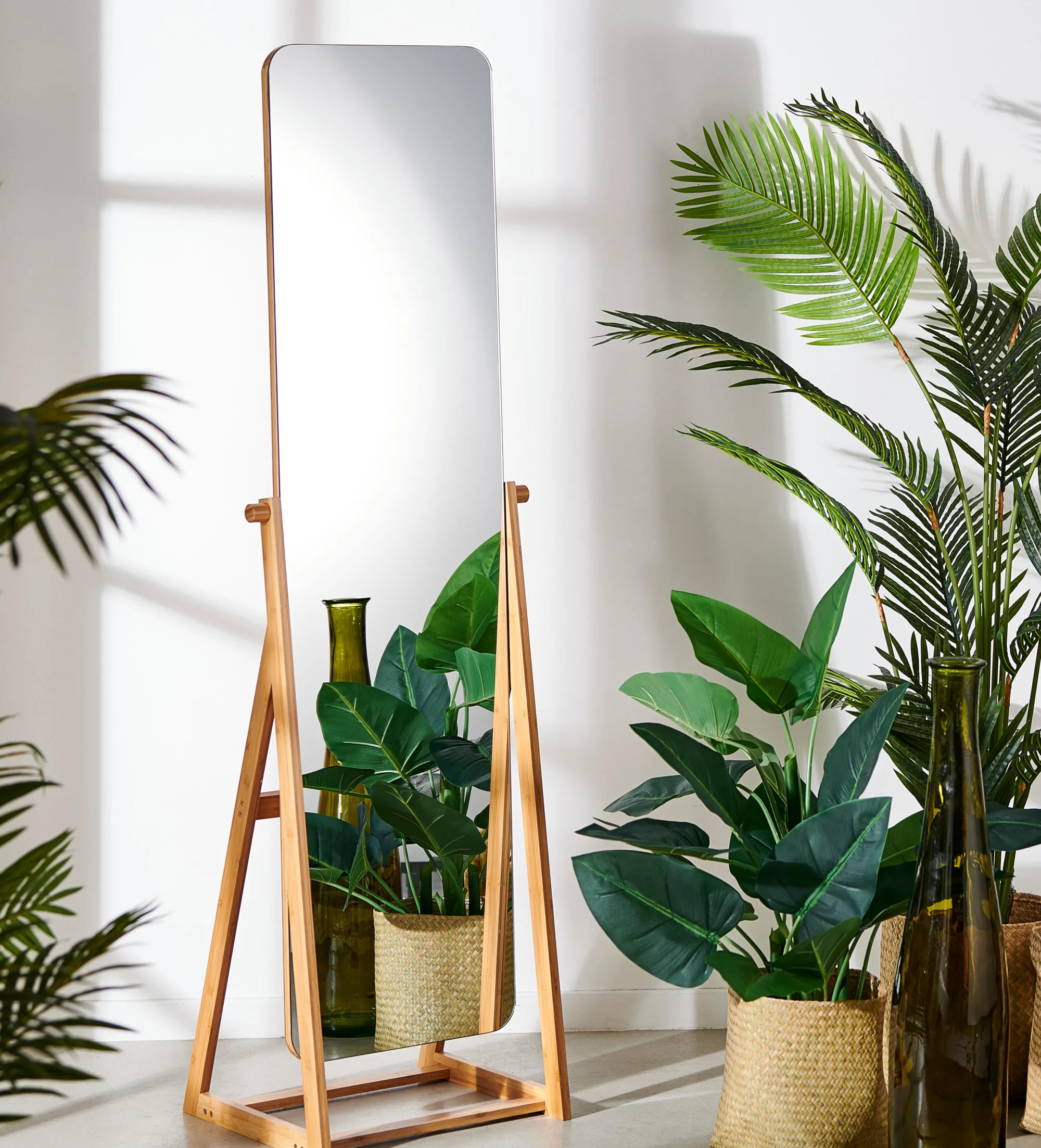 CASA Bamboo Specchio A Figura Intera Marrone