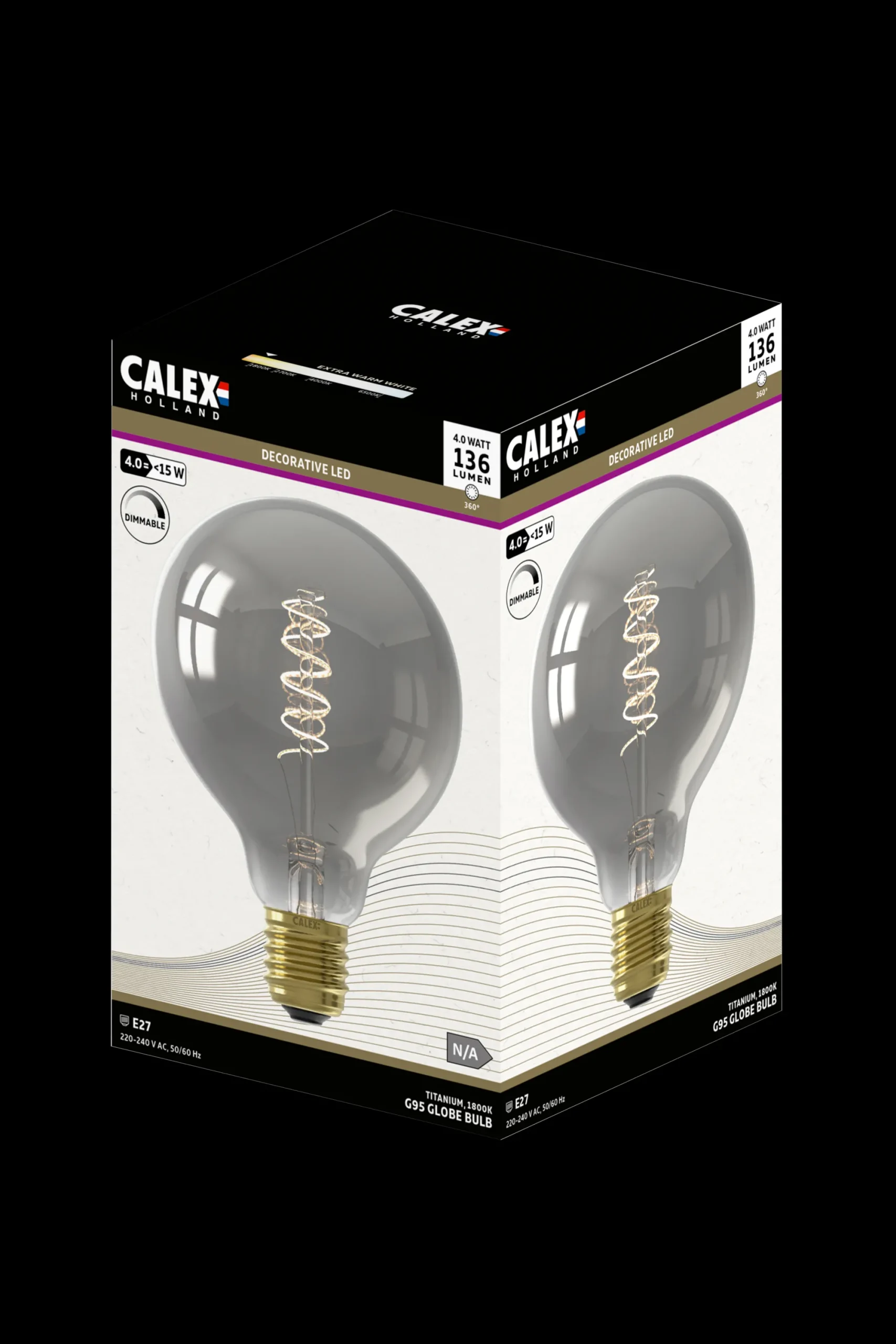 Outlet CASA Calex Lampadina Filamento Led E27 1800K Titanio