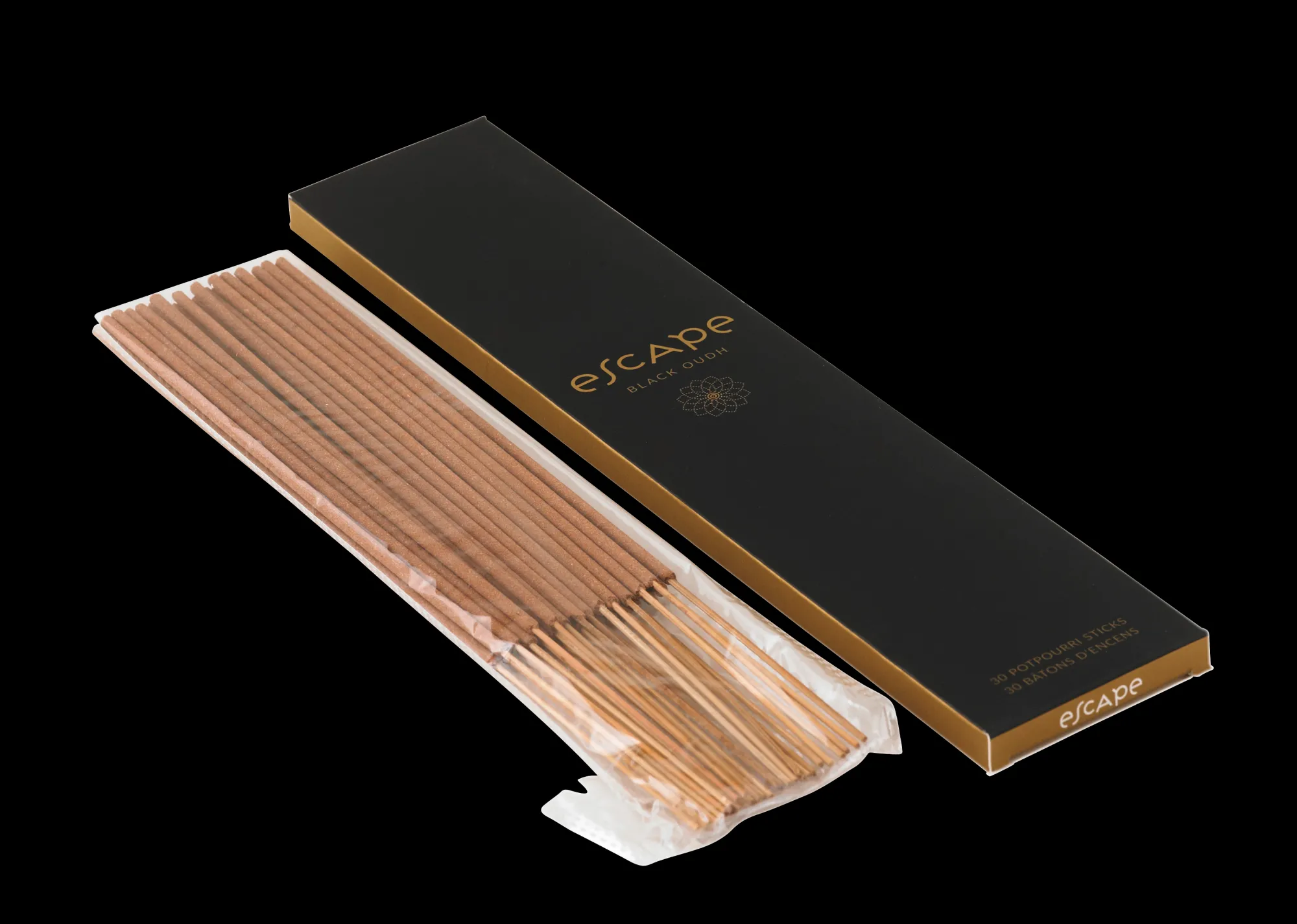 Outlet CASA Escape Black Oudh Incenso 30 Bastoncini Nero