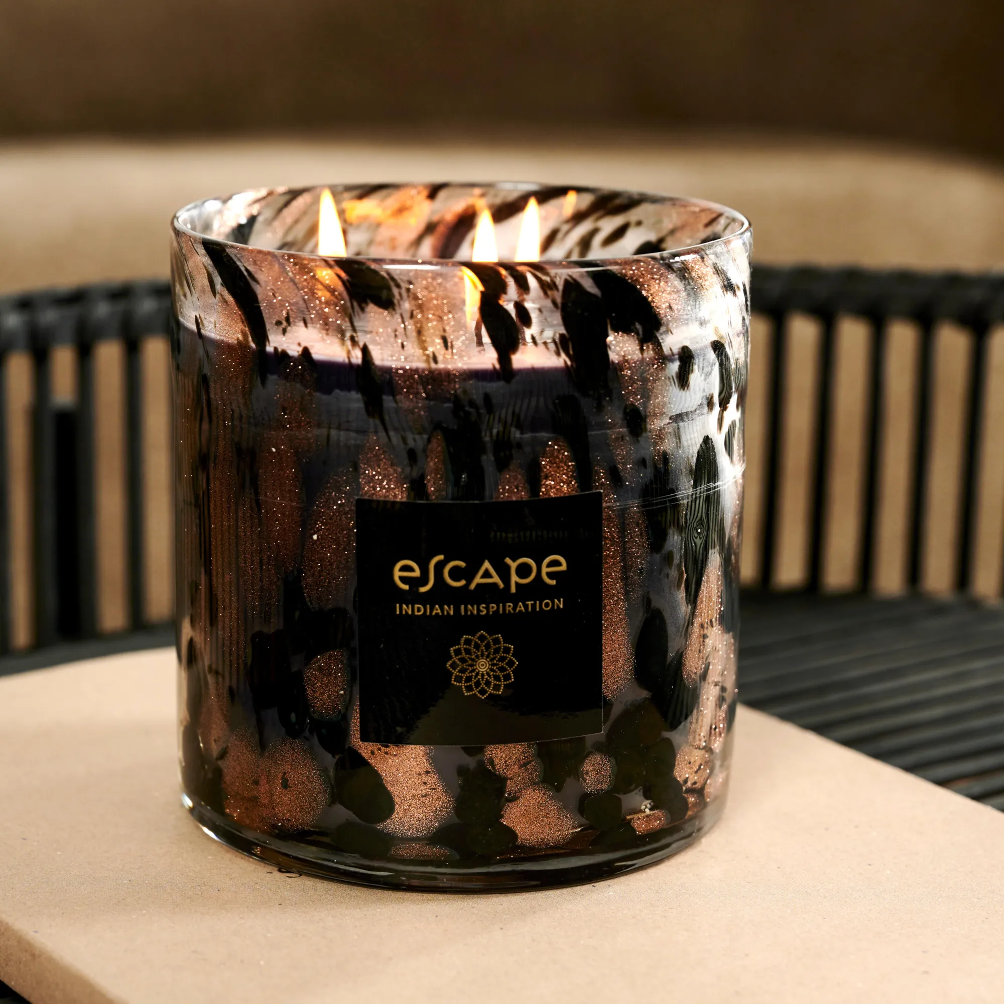 Discount CASA Escape Indian Inspiration Candela Profumata Nero, Rame, Multicolore