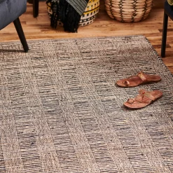 Clearance CASA Ethnic Tappeto Nero, Naturale