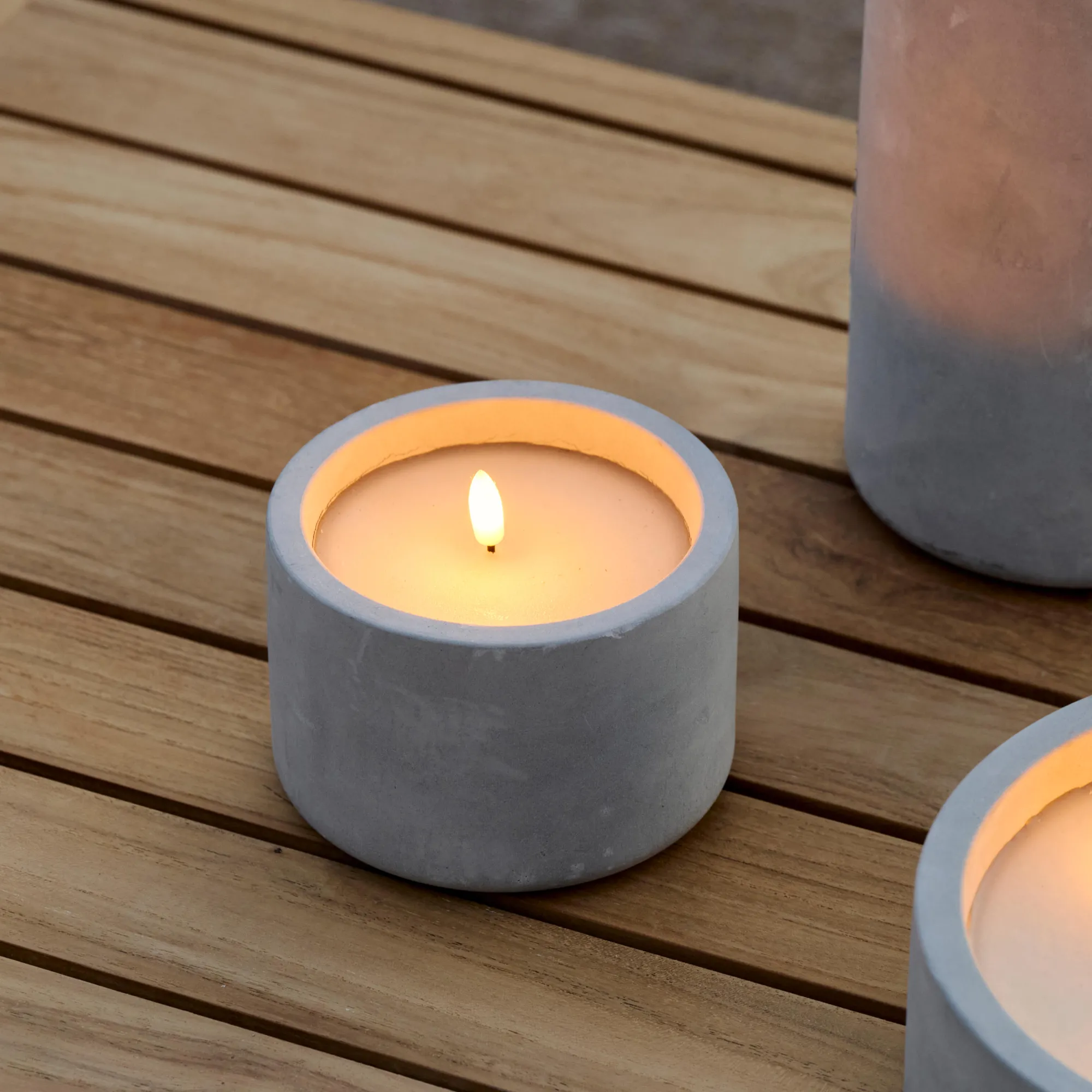 Outlet CASA Fuego Candela A Led Solare Grigio Chiaro