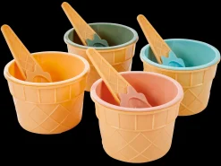 Outlet CASA Gelato Copette Per Gelato Set Di 4 Con Cucchiaino Vari Colori