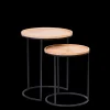 Outlet CASA Gom Tavolini Set Di 2 Nero, Naturale