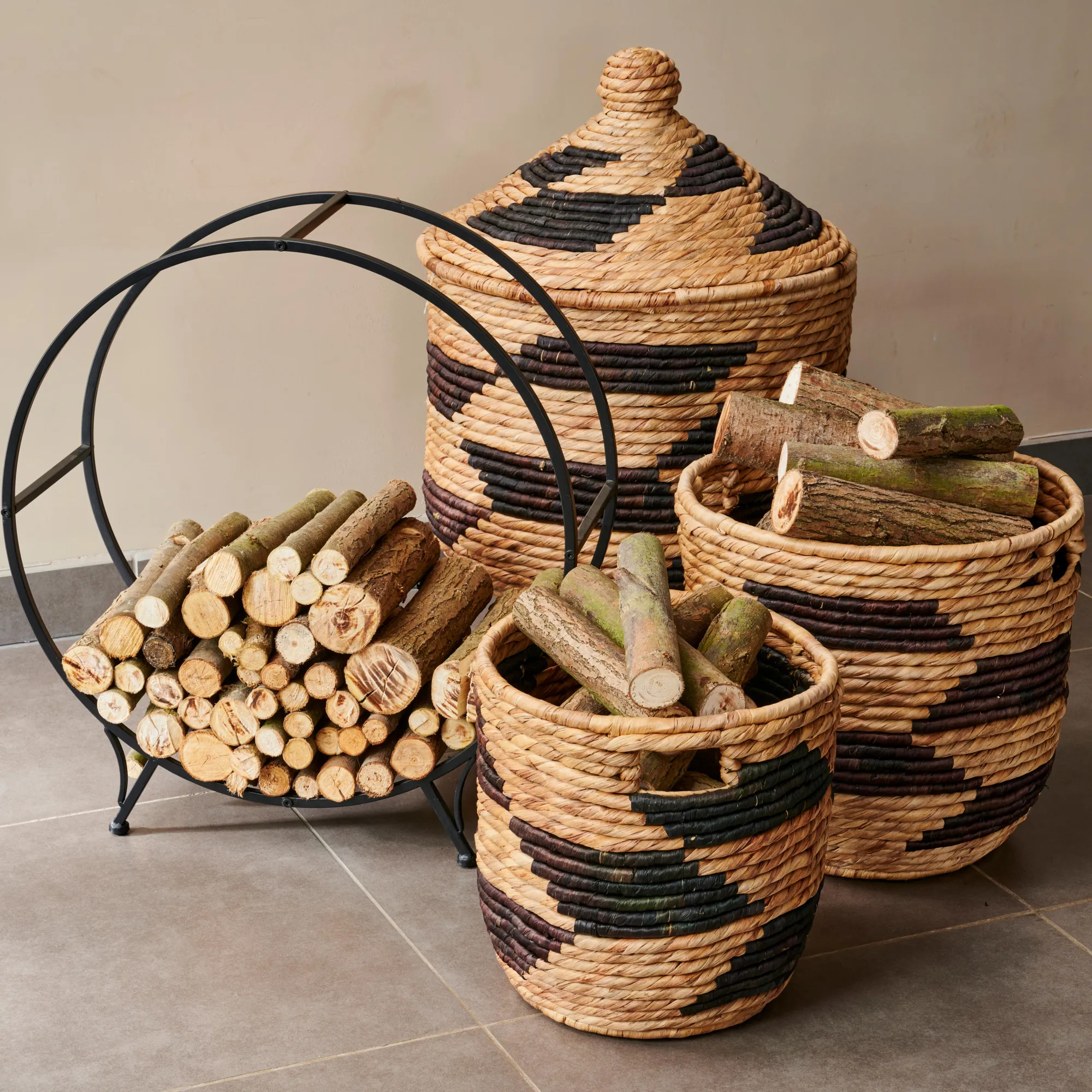 Clearance CASA Guatemala Cesto Nero, Naturale