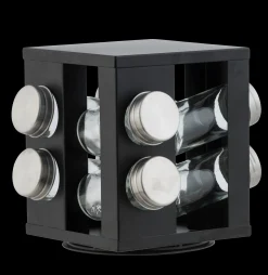 Outlet CASA Industria Giostra Portaspezie 8 Barattolini Nero