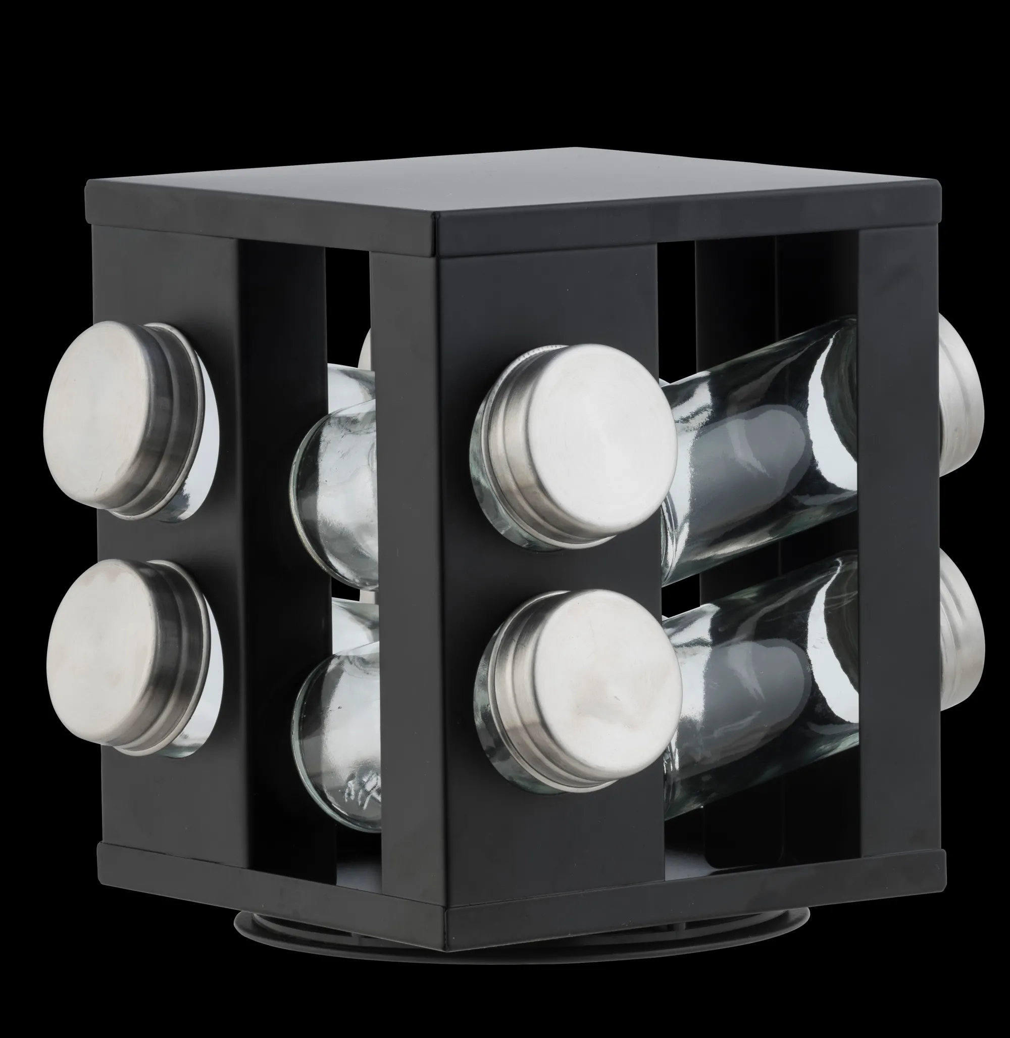 Outlet CASA Industria Giostra Portaspezie 8 Barattolini Nero