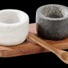 Clearance CASA Marble Saliera/Pepiera Con Cucchiaio Nero, Bianco, Naturale