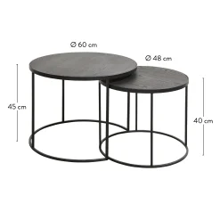 Outlet CASA Memphis Tavolini Set Di 2 Gambe Nero