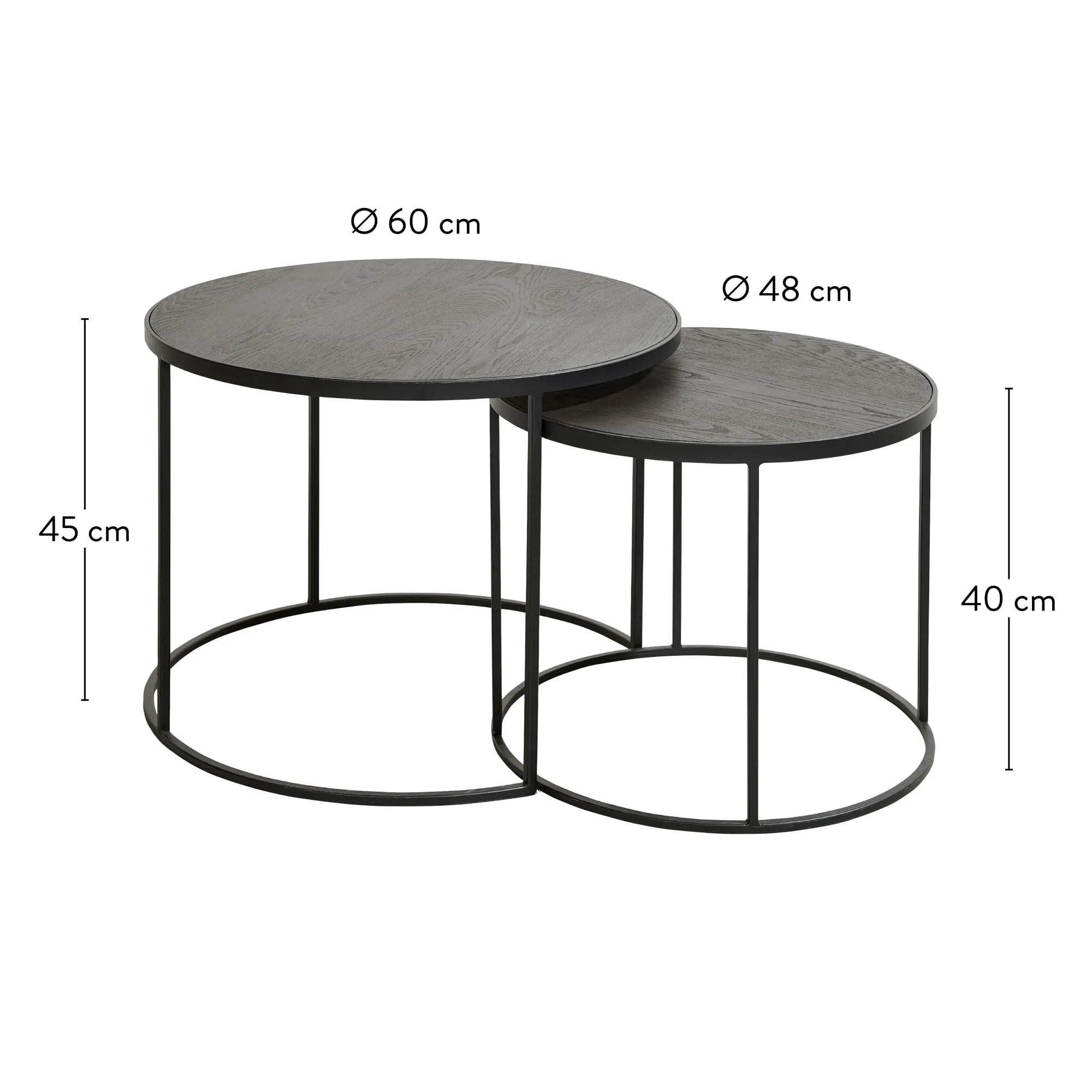 Outlet CASA Memphis Tavolini Set Di 2 Gambe Nero