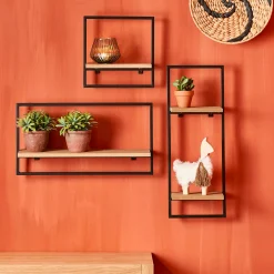 Clearance CASA Mix&Match Organiser Da Parete Nero, Naturale