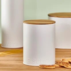 New CASA Nagini Contenitore Per Biscotti Bianco, Naturale