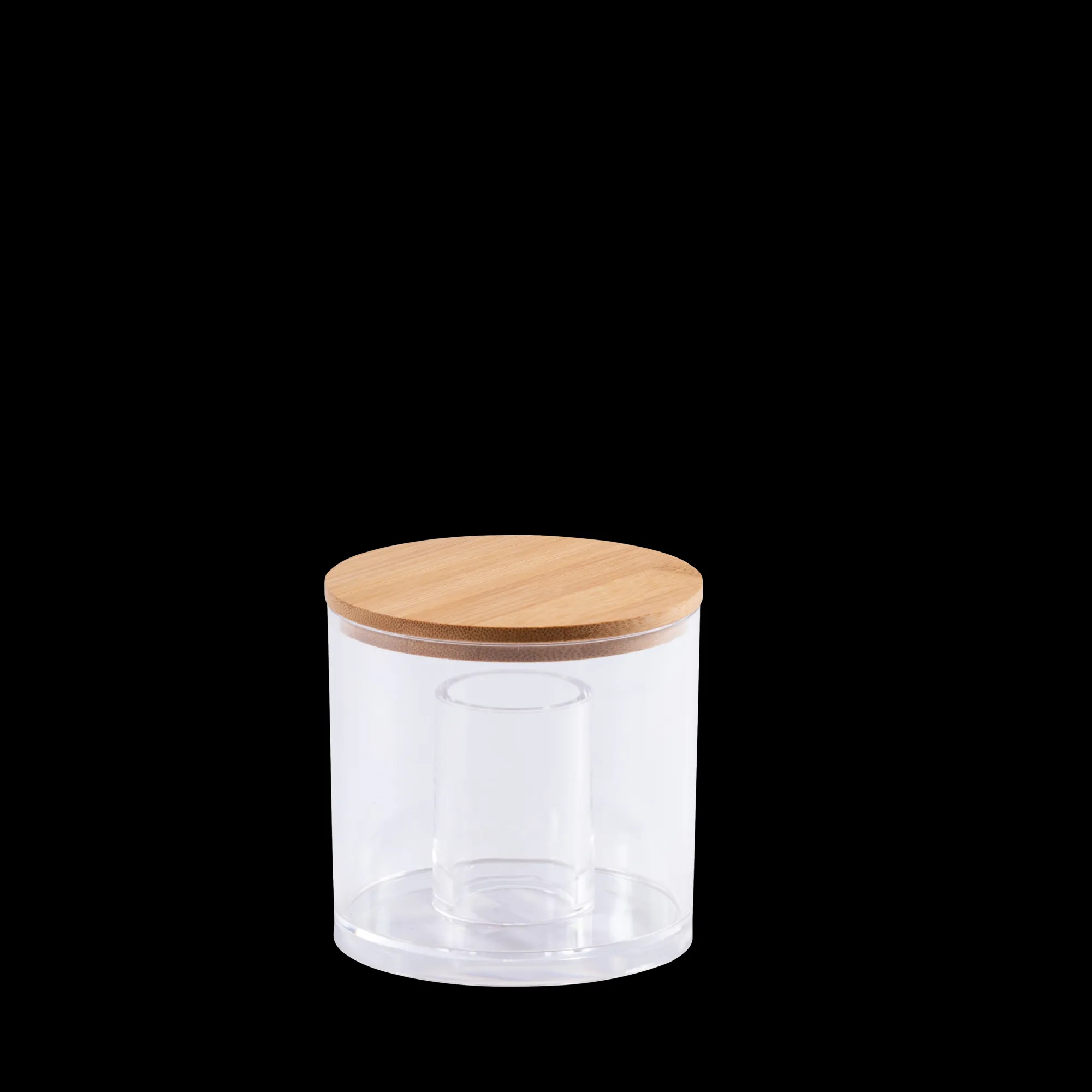 New CASA Organoo Contenitore Per Cotton Fioc Trasparente, Naturale