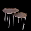 Outlet CASA Ovo Tavolini Set Da 2 38X38X35Cm/46.5X46.5X41Cm Argentato, Rame