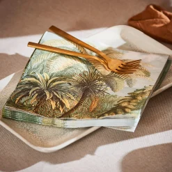 Outlet CASA Palmen Set Di 20 Tovaglioli Verde