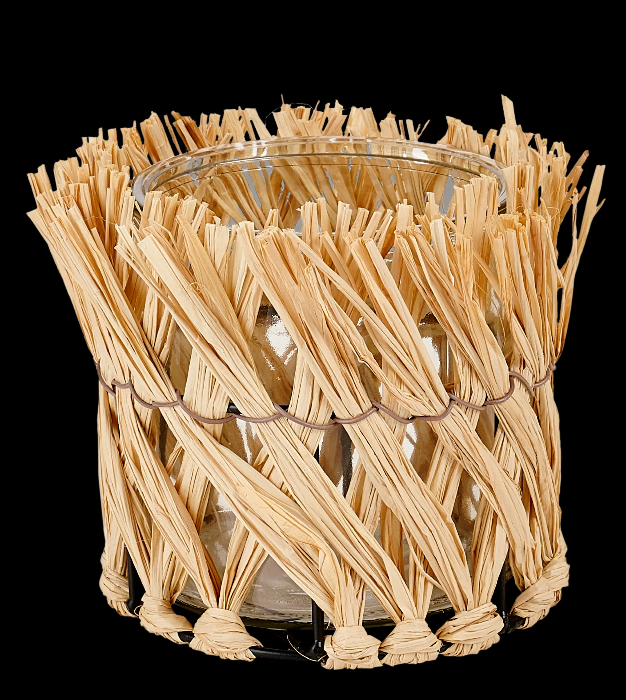 Hot CASA Raffia Portacandele Naturale