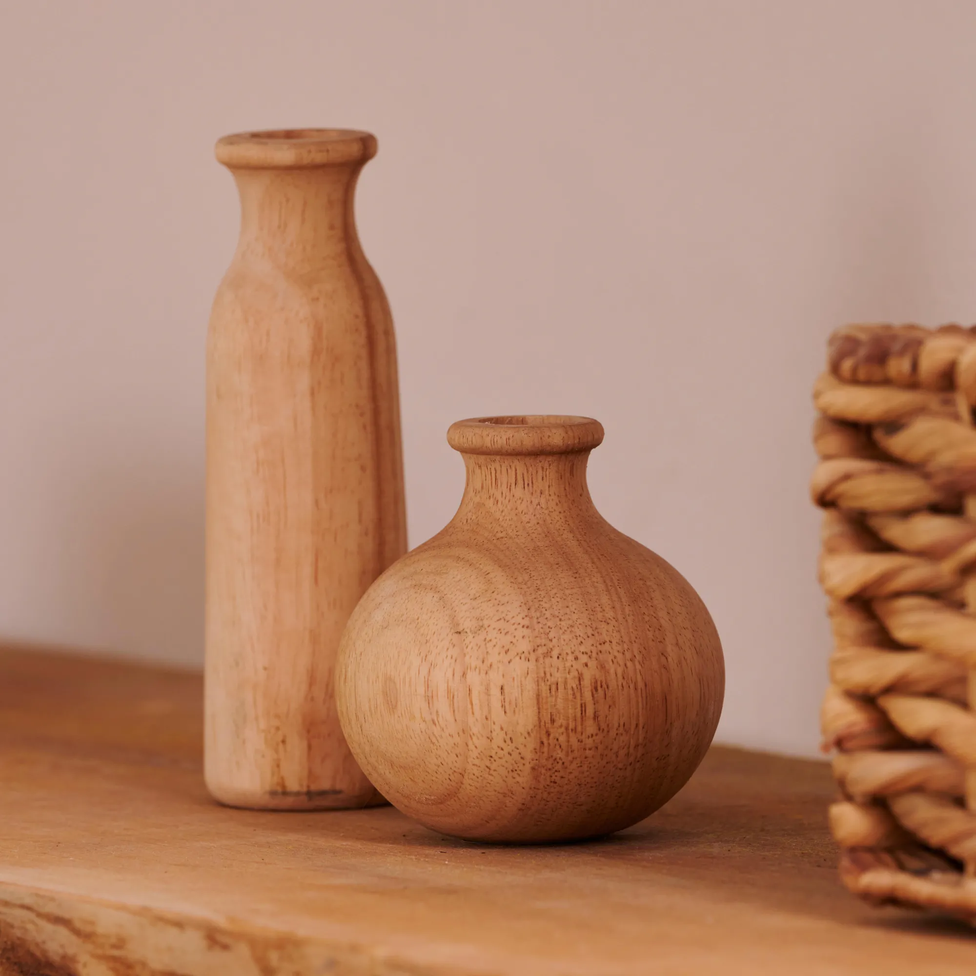 Outlet CASA Rubberwood Vaso Decorativo Naturale