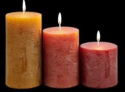 Sale CASA Rustic Candele Set Di 3 Marrone, Rosso, Verde
