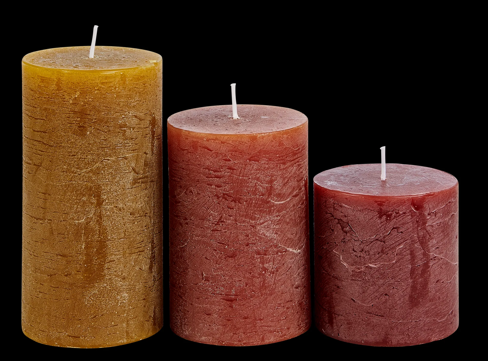 Sale CASA Rustic Candele Set Di 3 Marrone, Rosso, Verde