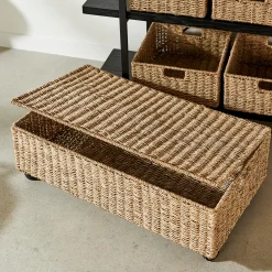 CASA Seagrass Box Portatutto Con Rotelle Naturale
