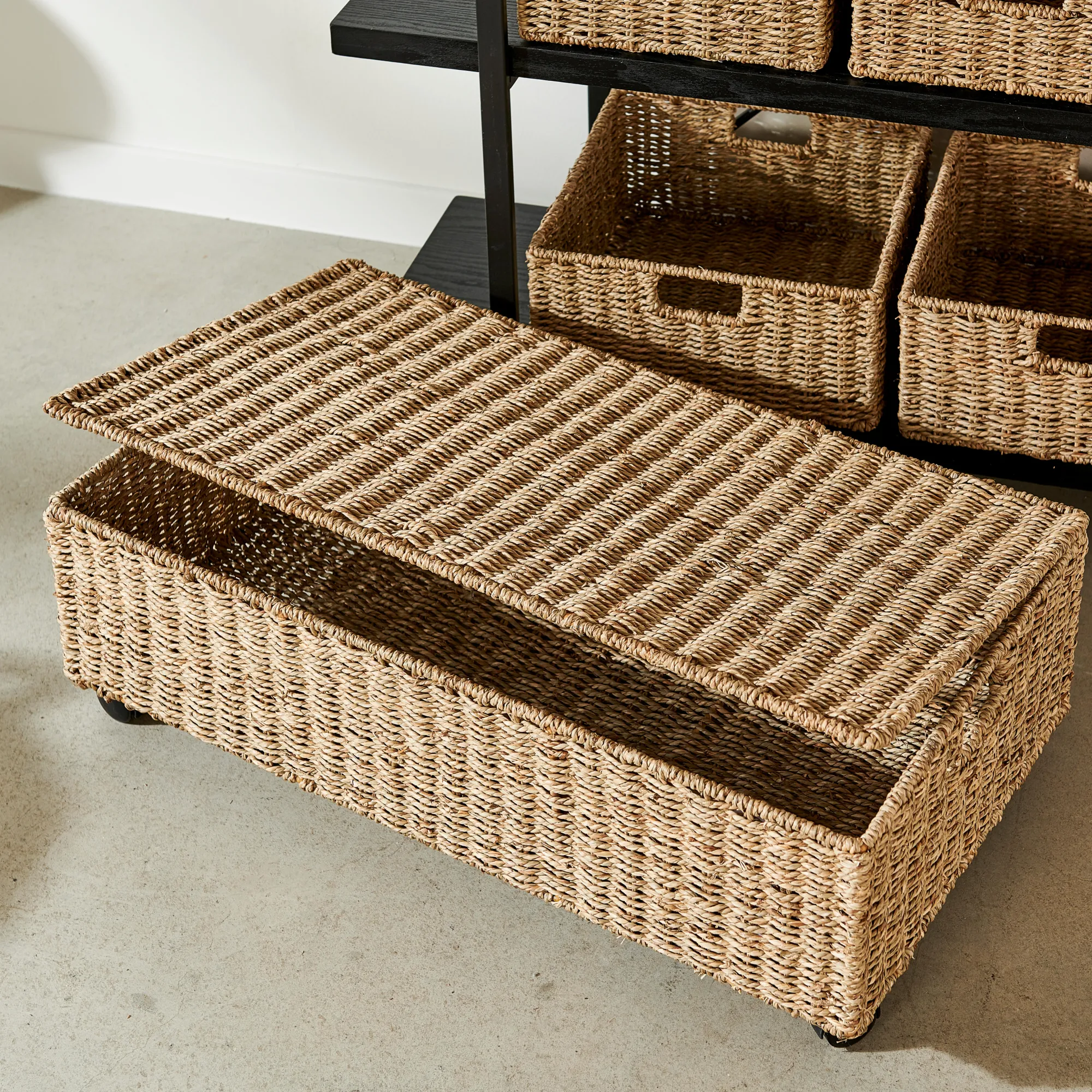 CASA Seagrass Box Portatutto Con Rotelle Naturale