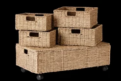 CASA Seagrass Box Portatutto Con Rotelle Naturale