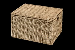 New CASA Seagrass Cesto Portatutto L Con Coperchio Naturale