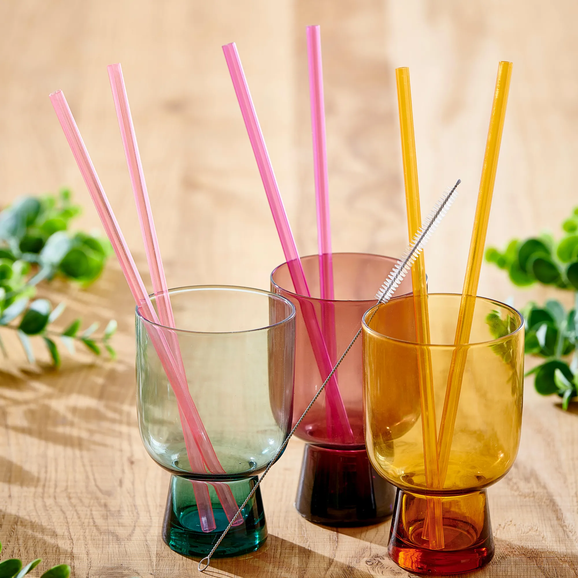 Discount CASA Slurp Set Di 6 Cannucce Riutilizzabili Mix Di 3 Colori Arancione, Viola, Rosa