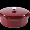 Discount CASA Stew Pentola In Ghisa Ovale Rosso Scuro