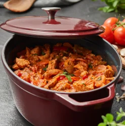 Discount CASA Stew Pentola In Ghisa Ovale Rosso Scuro