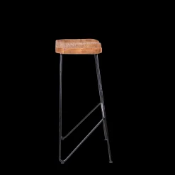 Sale CASA Teak Sgabello Da Bar Nero, Naturale