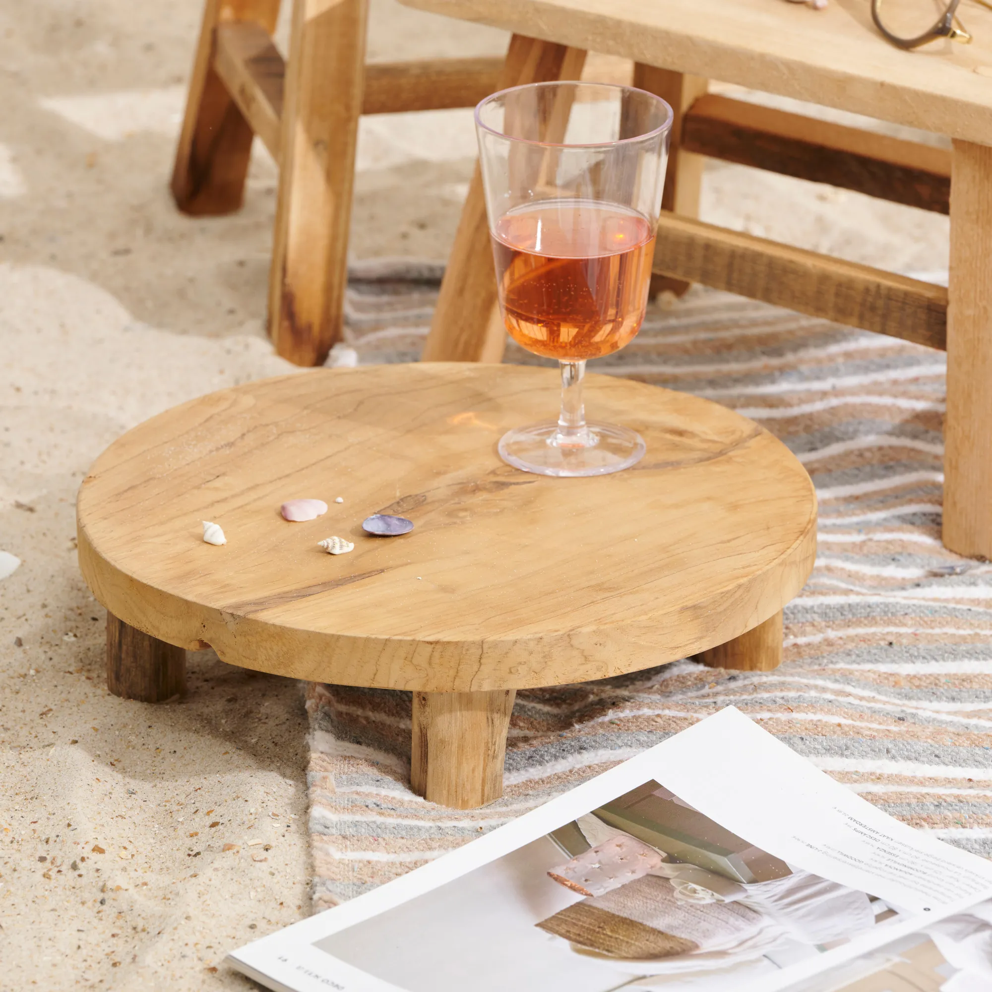 Outlet CASA Teak Supporto Su Base Naturale