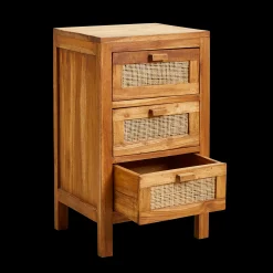 Outlet CASA Teck Armadio A 3 Cassetti Naturale