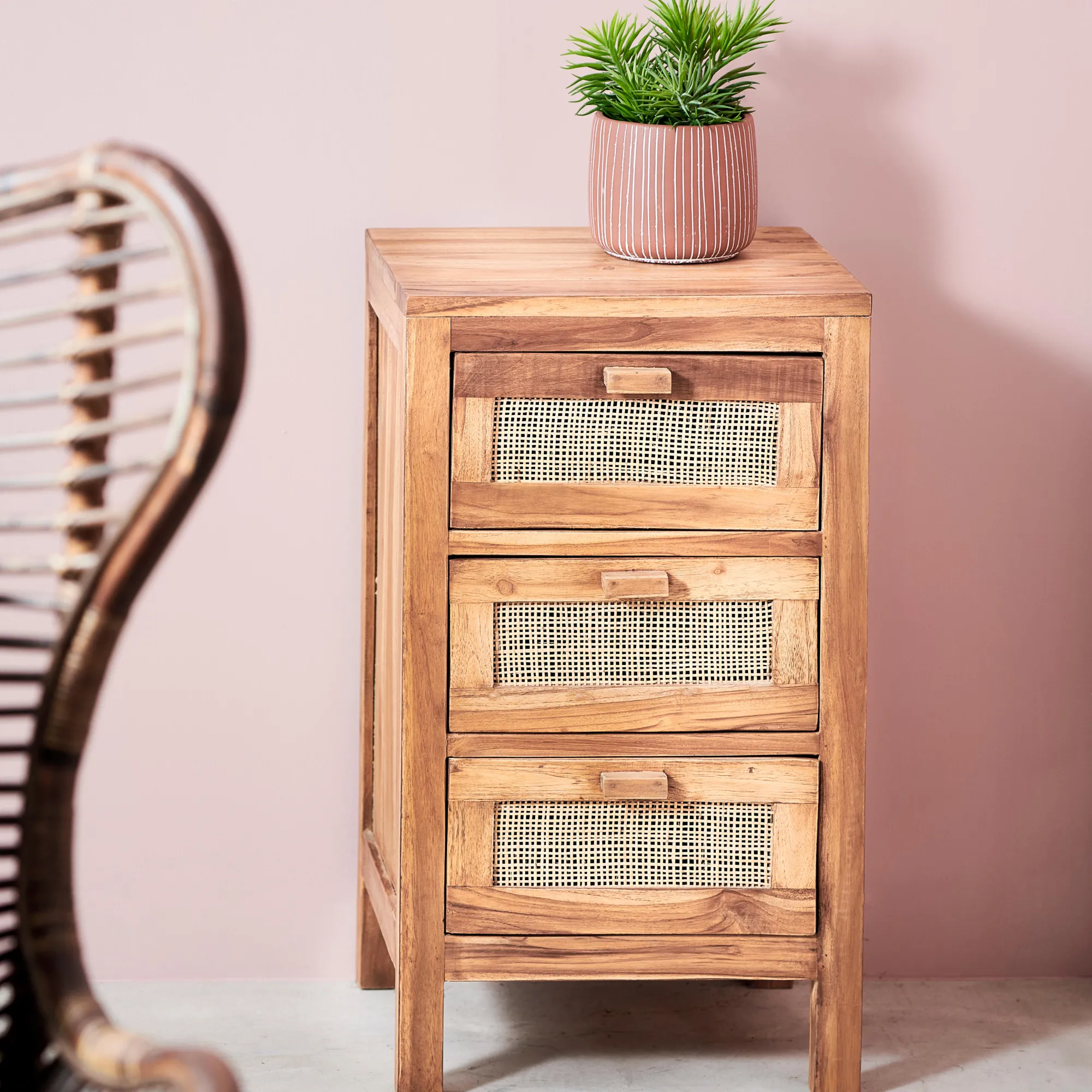 Outlet CASA Teck Armadio A 3 Cassetti Naturale