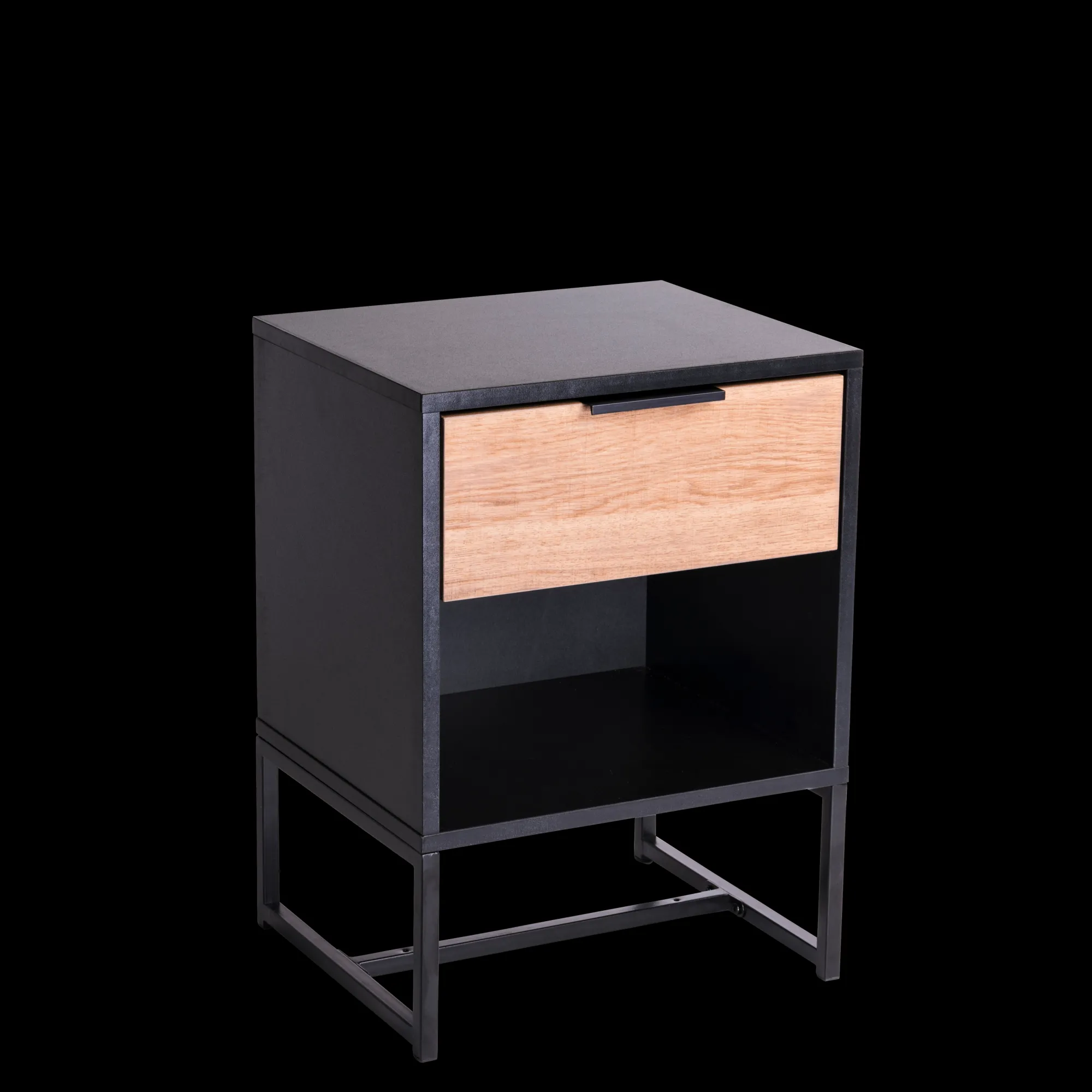 Best CASA Trenton Comodino Nero, Naturale