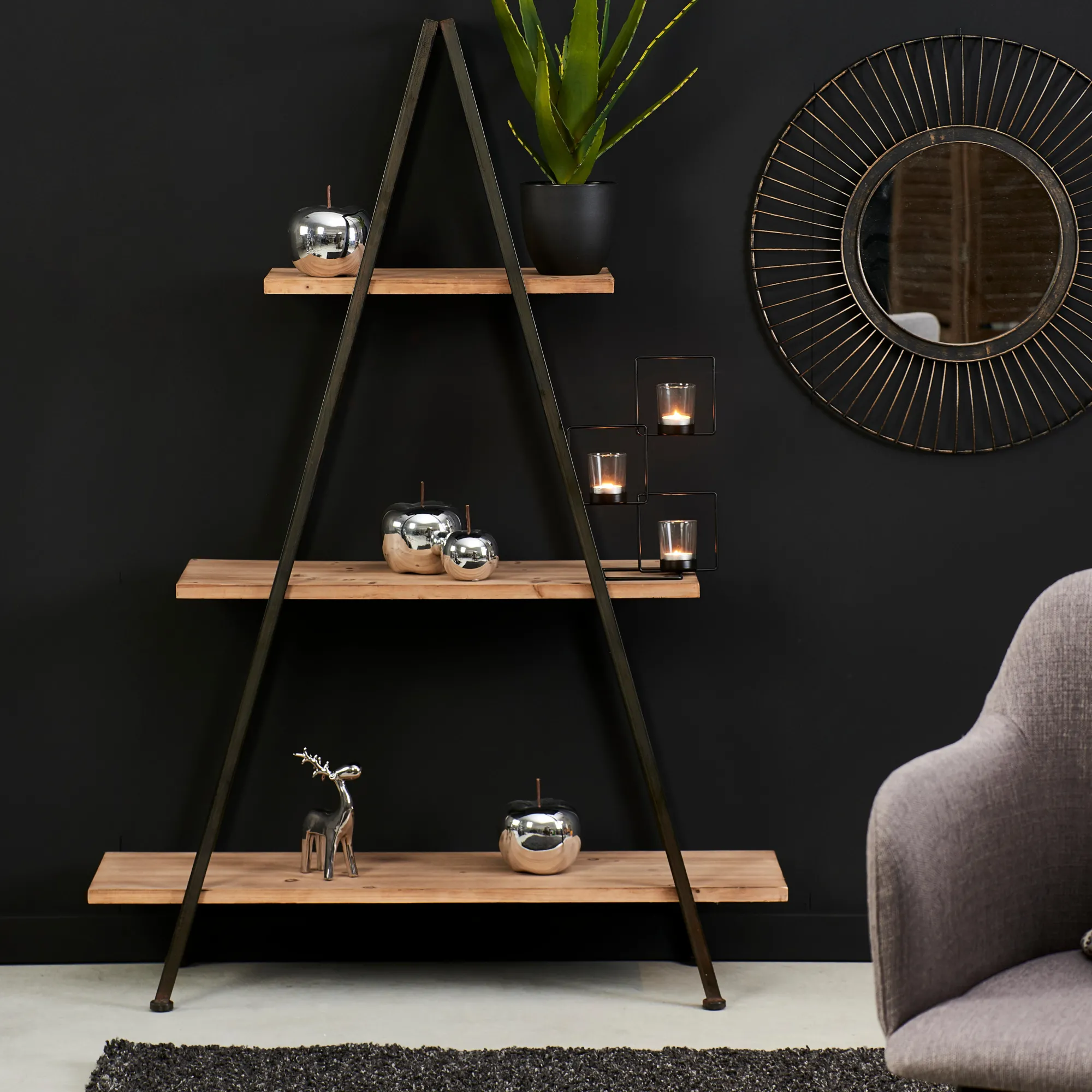Online CASA Vermont Scaffale Da Parete Nero, Naturale