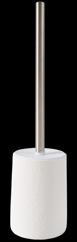 Outlet CASA White Elegance Scopino Wc In Supporto Bianco, Argentato