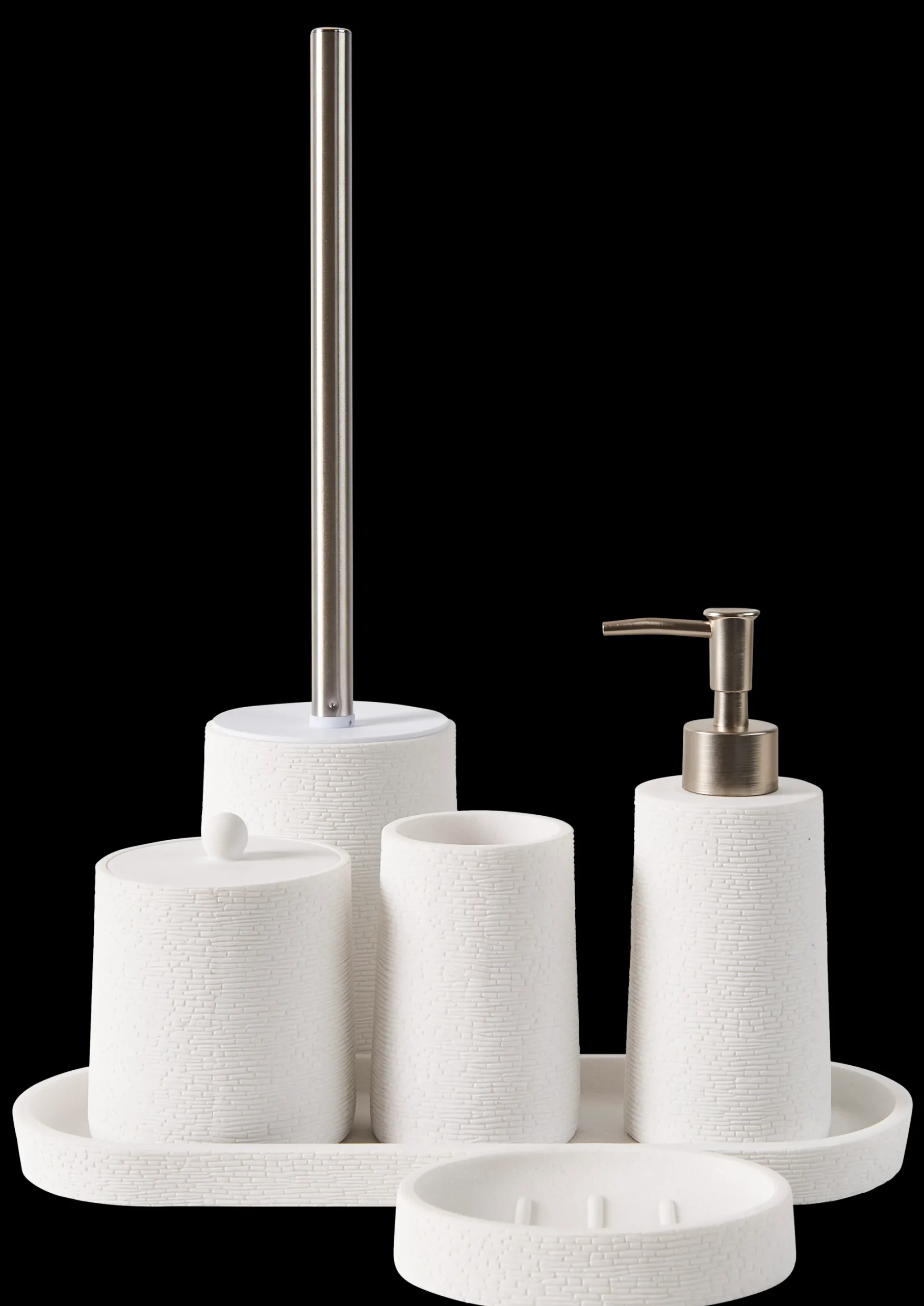 Outlet CASA White Elegance Scopino Wc In Supporto Bianco, Argentato